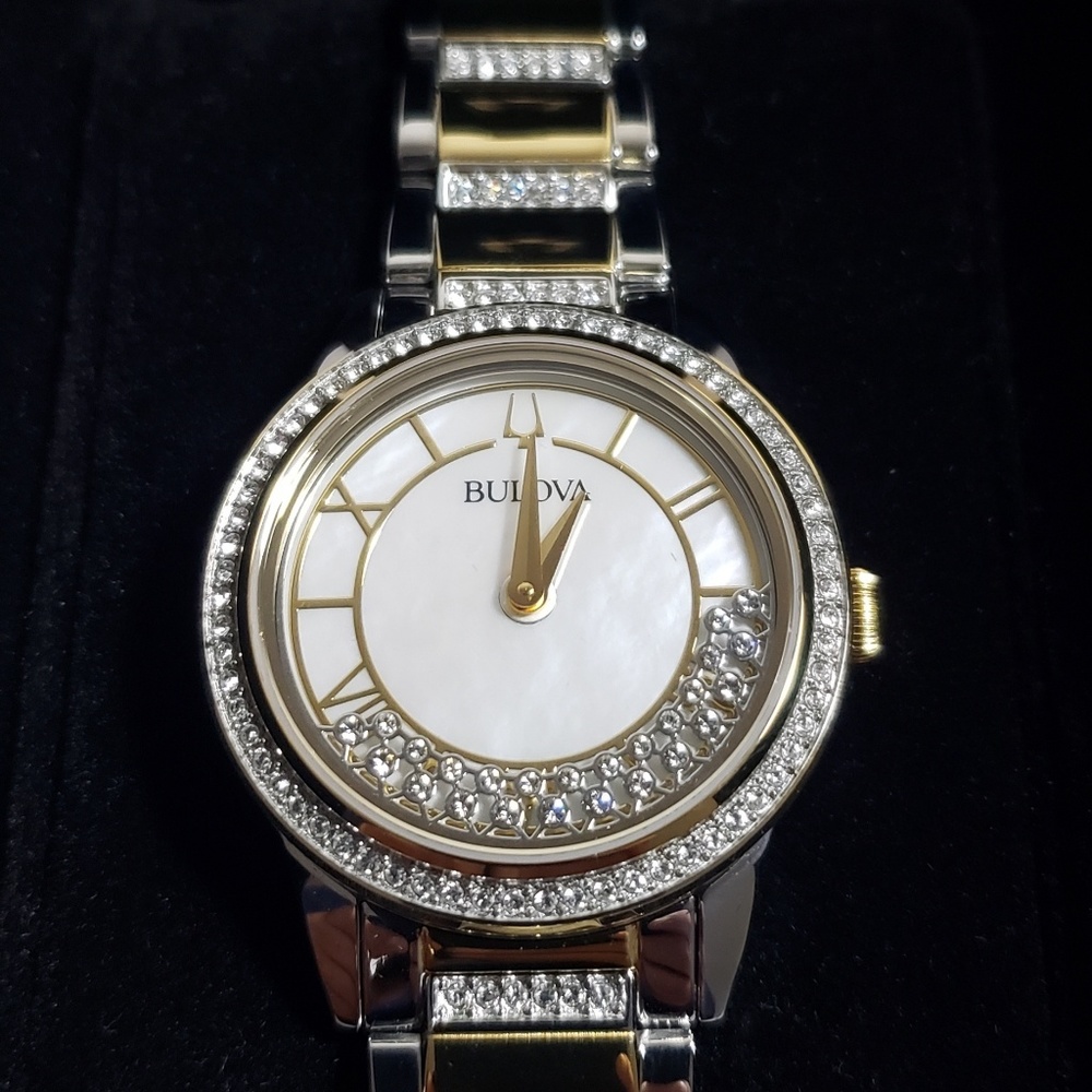 Bulova Women's TurnStyle Crystal Two Tone Stainles